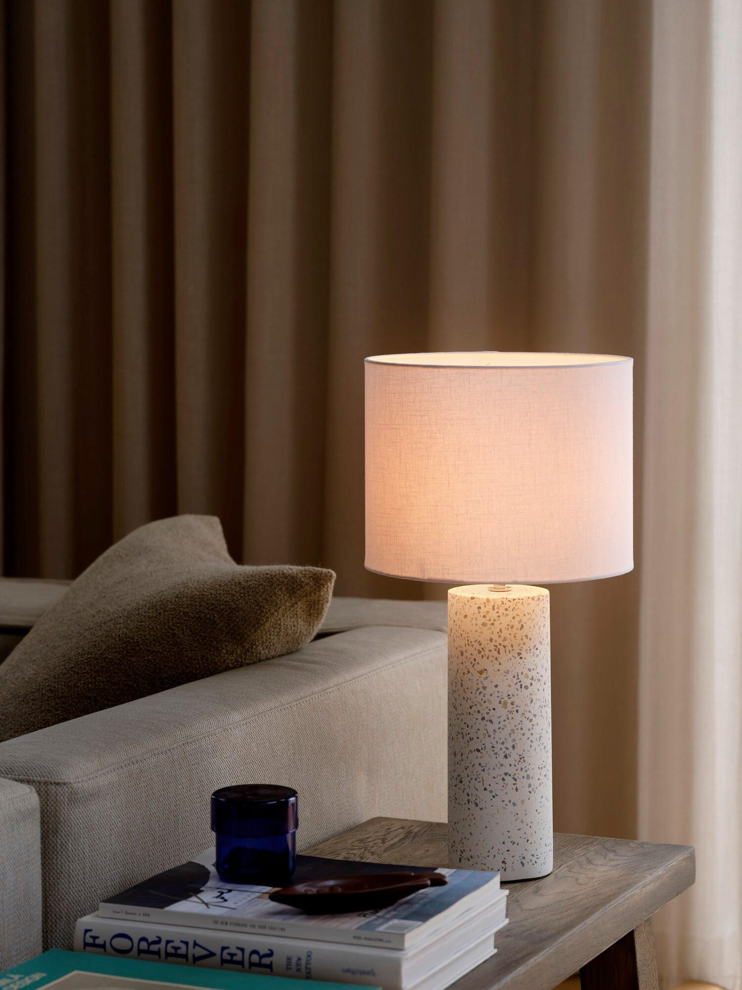 TISCHLEUCHTE 26/50 cm   - Weiß, Design, Textil/Stein (26/50cm) - Nordlux