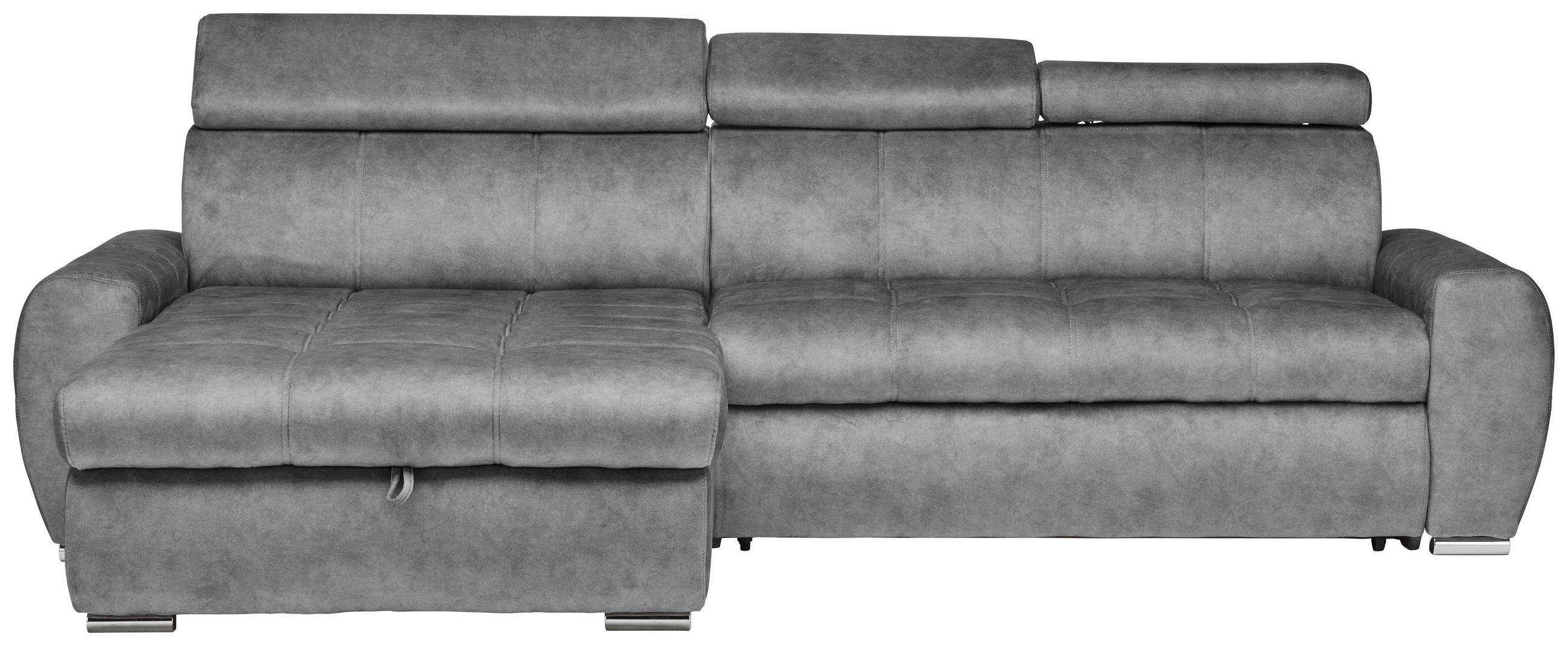 ROHOVÁ SEDAČKA, textil, šedá - šedá/bílá, Design, textil/plast (276/173cm) - Stylife