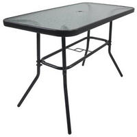 GARTENTISCH 110/55/70 cm Metall, Glas Anthrazit rechteckig  - Anthrazit, Basics, Glas/Metall (110/55/70cm) - Gardenson