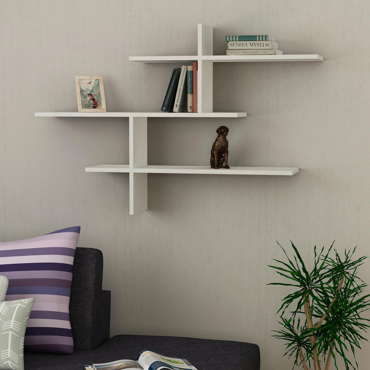 WANDREGAL  - Weiß, Design, Holzwerkstoff (123/81/22cm) - Livetastic