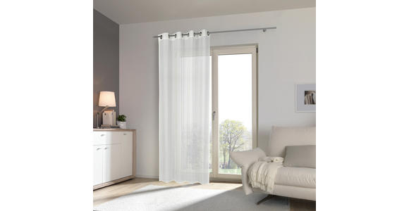 ÖSENVORHANG halbtransparent - Weiß, KONVENTIONELL, Textil (140/245cm) - Esposa