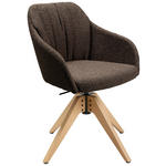 ARMLEHNSTUHL  in Flachgewebe  - Eichefarben/Dunkelbraun, Design, Holz/Textil (58/82,5-85,2/60cm) - Johann Jakob