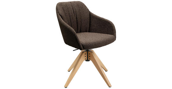ARMLEHNSTUHL in Flachgewebe - Eichefarben/Dunkelbraun, Design, Holz/Textil (58/82,5-85,2/60cm) - Johann Jakob