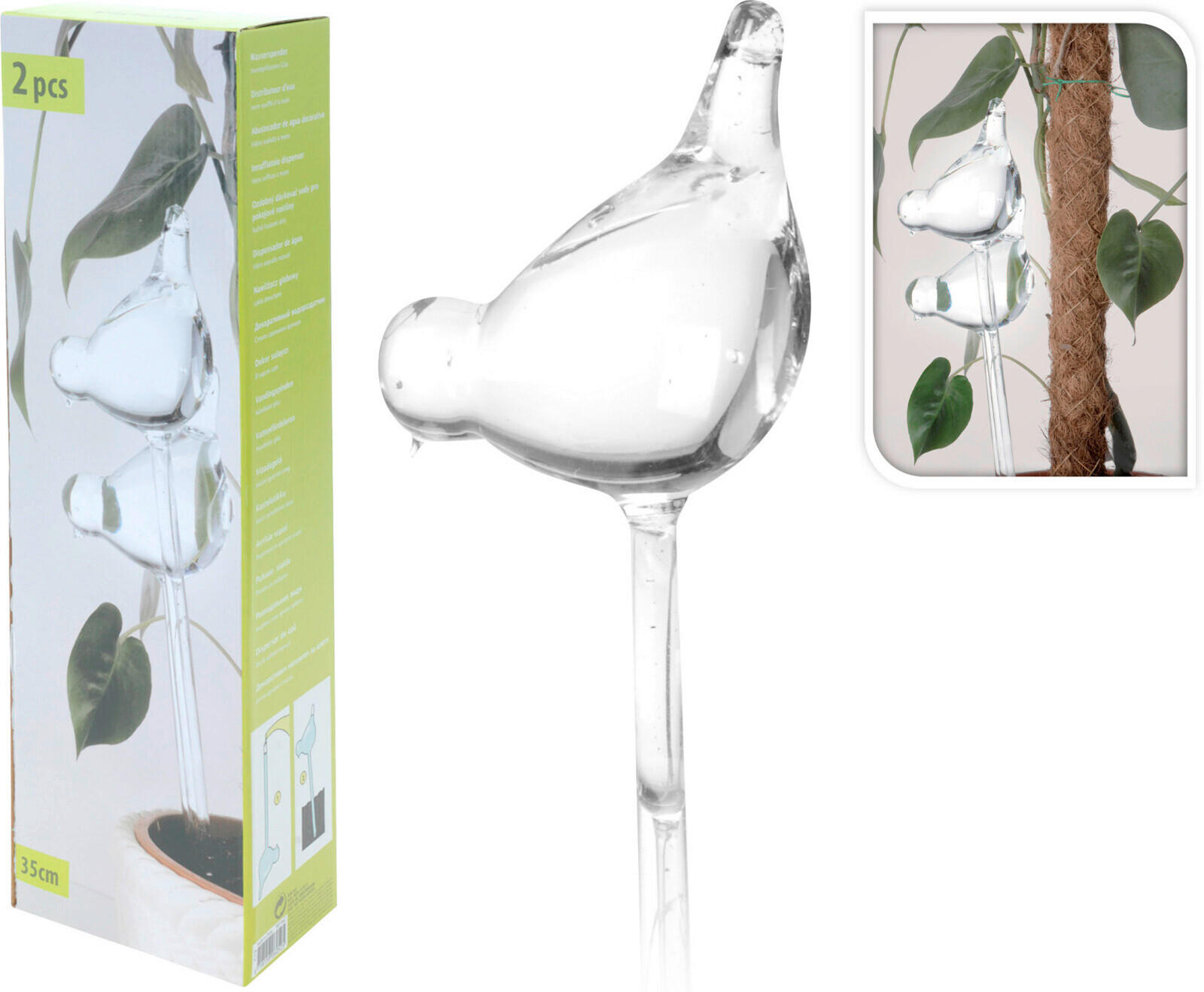 DÁVKOVAČ VODY PRO ROSTLINY sklo, 35/11.5/7.5 cm - vícebarevná, Basics, sklo (35/11.5/7.5cm)