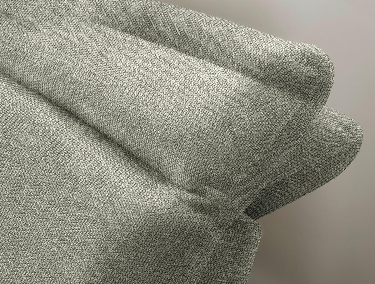 ECKSOFA in Webstoff Greige  179-202/288 cm  - Greige/Schwarz, Design, Textil/Metall (179-202/288cm) - Stylife