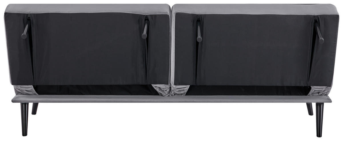 SCHLAFSOFA in Samt Grau  - Schwarz/Grau, Design, Holz/Textil (191/81/81cm) - Ti'me