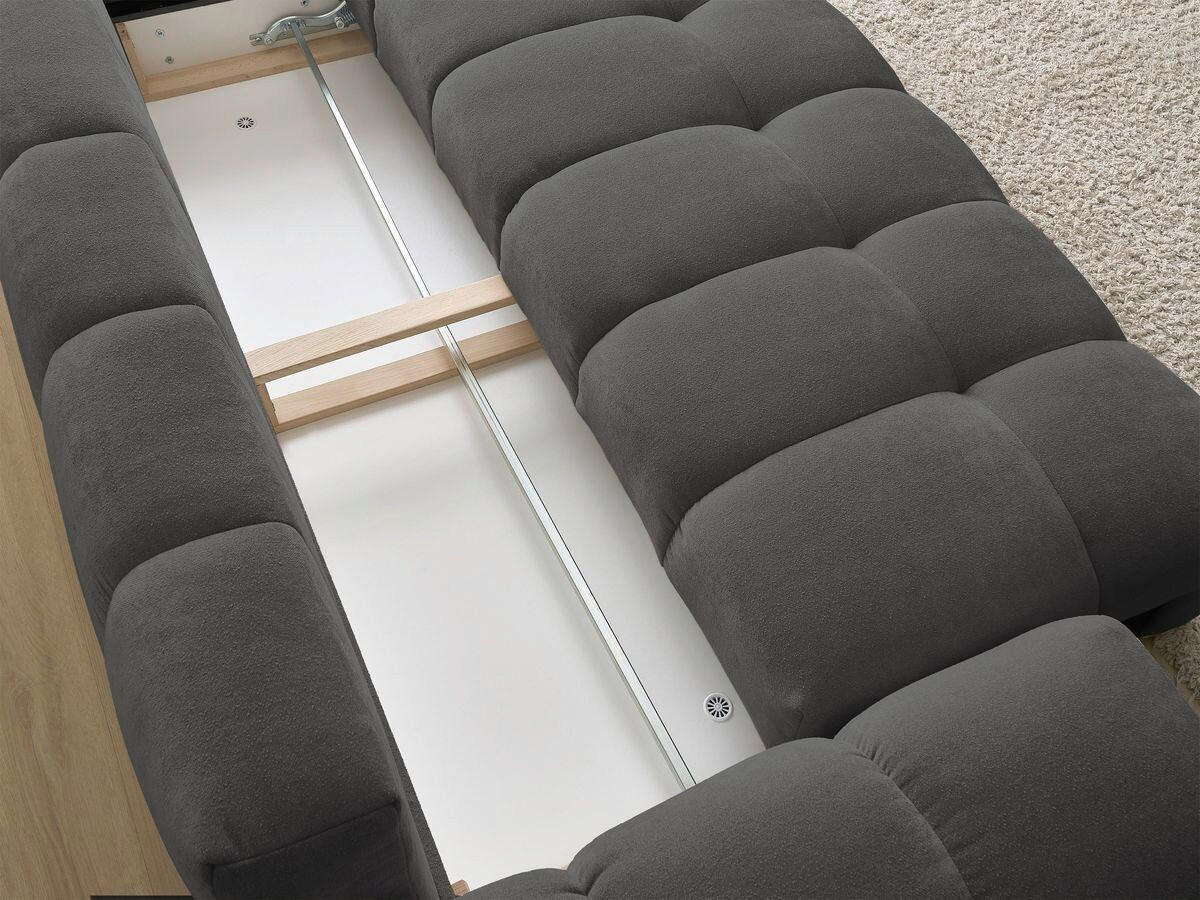 SCHLAFSOFA EVEREST  mit Rücken echt, Armteil links, Armteil rechts Struktur Schwarz  - Schwarz, MODERN, Kunststoff/Textil (278/115/90cm)