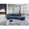 ECKSOFA in Samt Blau  - Blau/Schwarz, Modern, Kunststoff/Textil (266/230cm) - Sit & More