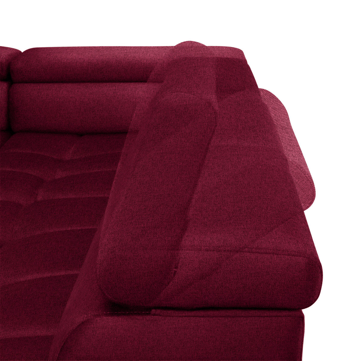 WOHNLANDSCHAFT Rot Webstoff  - Rot/Schwarz, Design, Textil/Metall (177/385/216cm) - Welnova