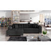 ECKSOFA in Webstoff Anthrazit  194/296 cm  - Chromfarben/Anthrazit, Design, Kunststoff/Textil (194/296cm) - MID.YOU