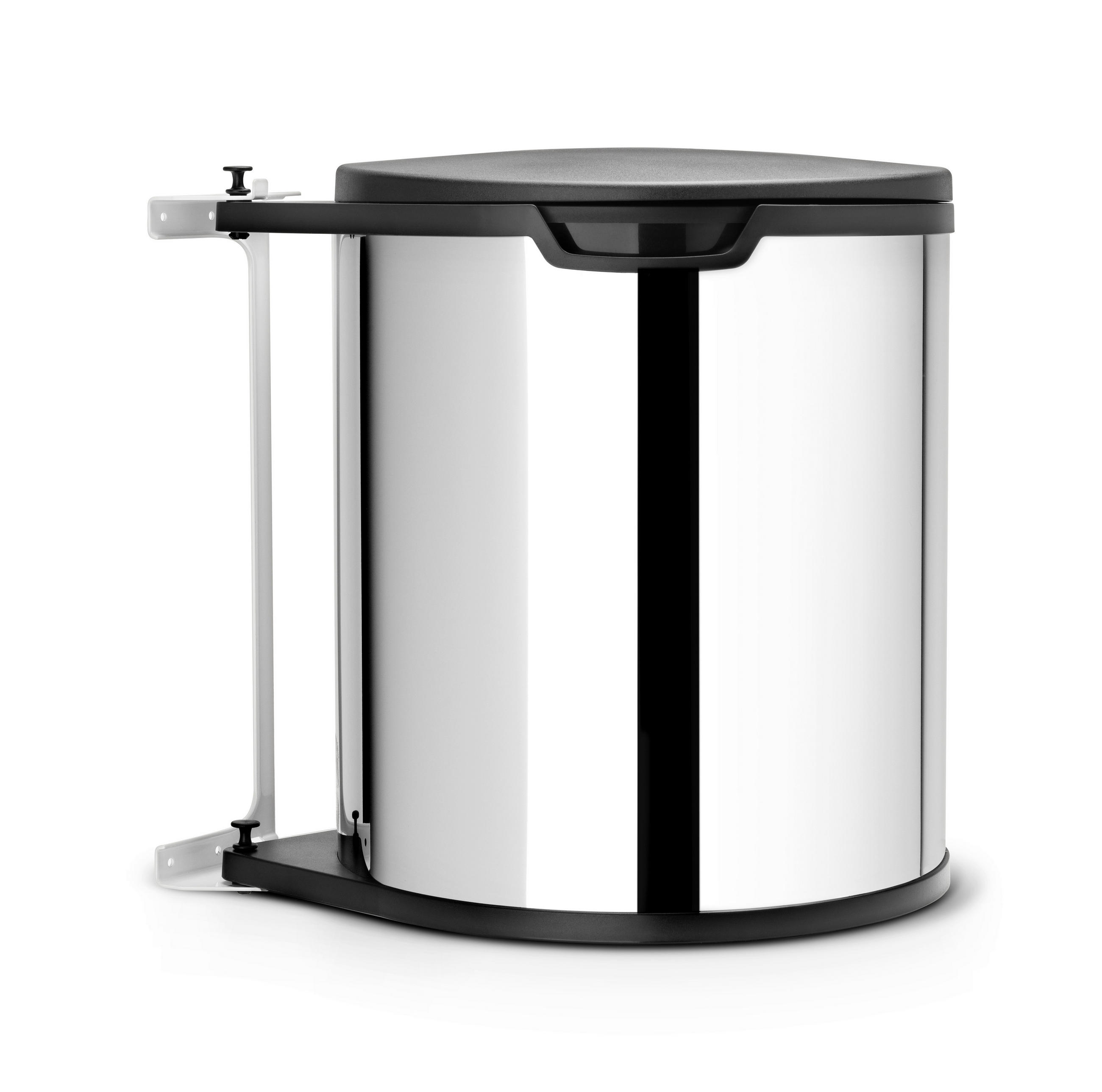 BILLENŐFEDELES SZEMETESVÖDÖR 15 l  - ezüst/fekete, Basics, műanyag/fém (15l) - Brabantia