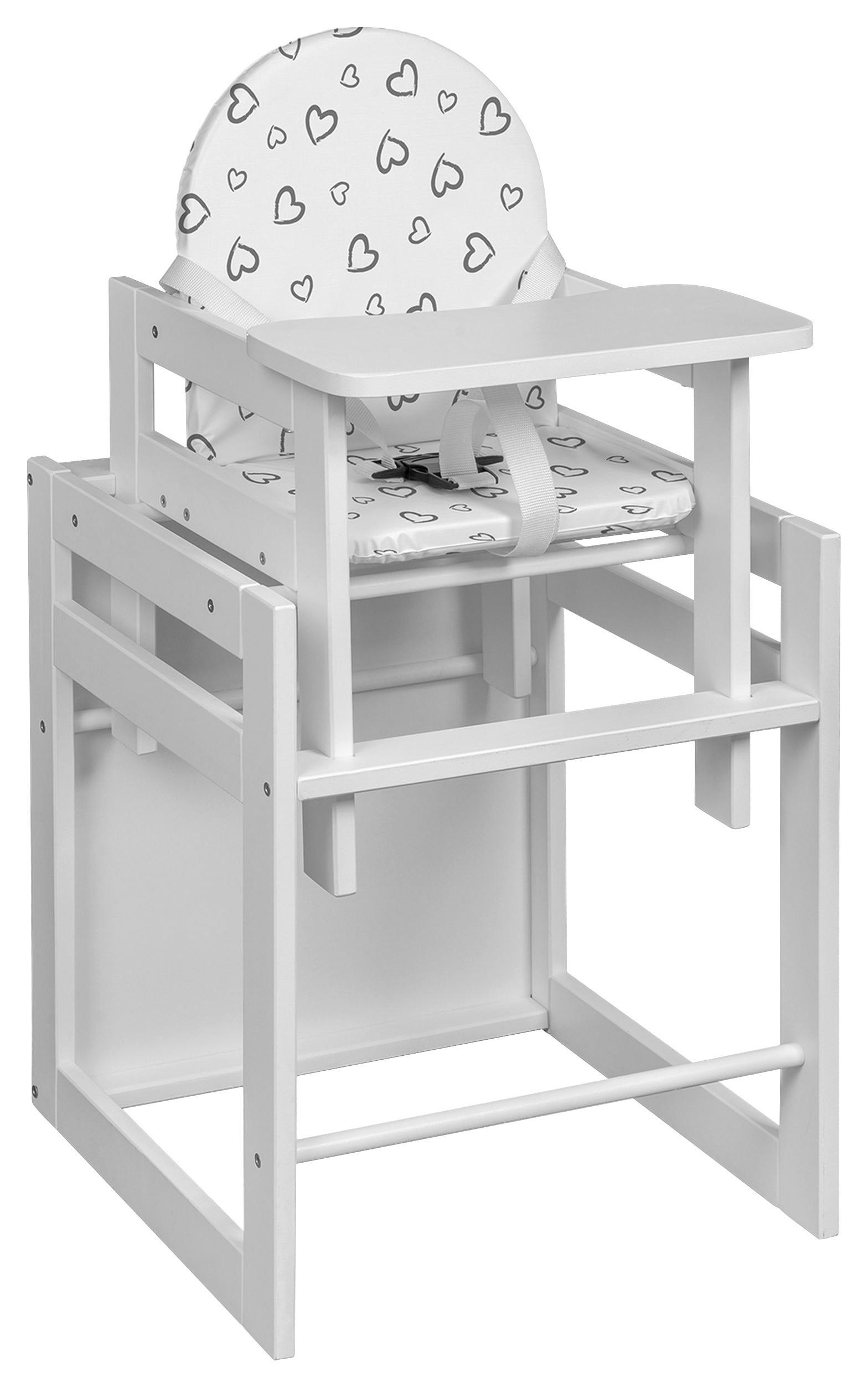 KOMBIHOCHSTUHL  - Weiss, Basics, Holz - My Baby Lou