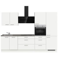 KÜCHENLEERBLOCK 300 cm   in Grau, Weiß  - Edelstahlfarben/Weiß, MODERN, Holzwerkstoff/Metall (300cm) - Nobilia