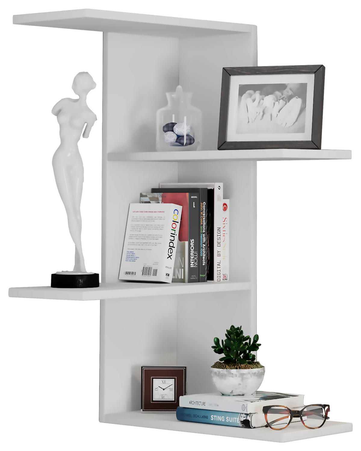 WANDREGAL  - Weiß, MODERN, Holzwerkstoff (45/77/45cm) - MID.YOU