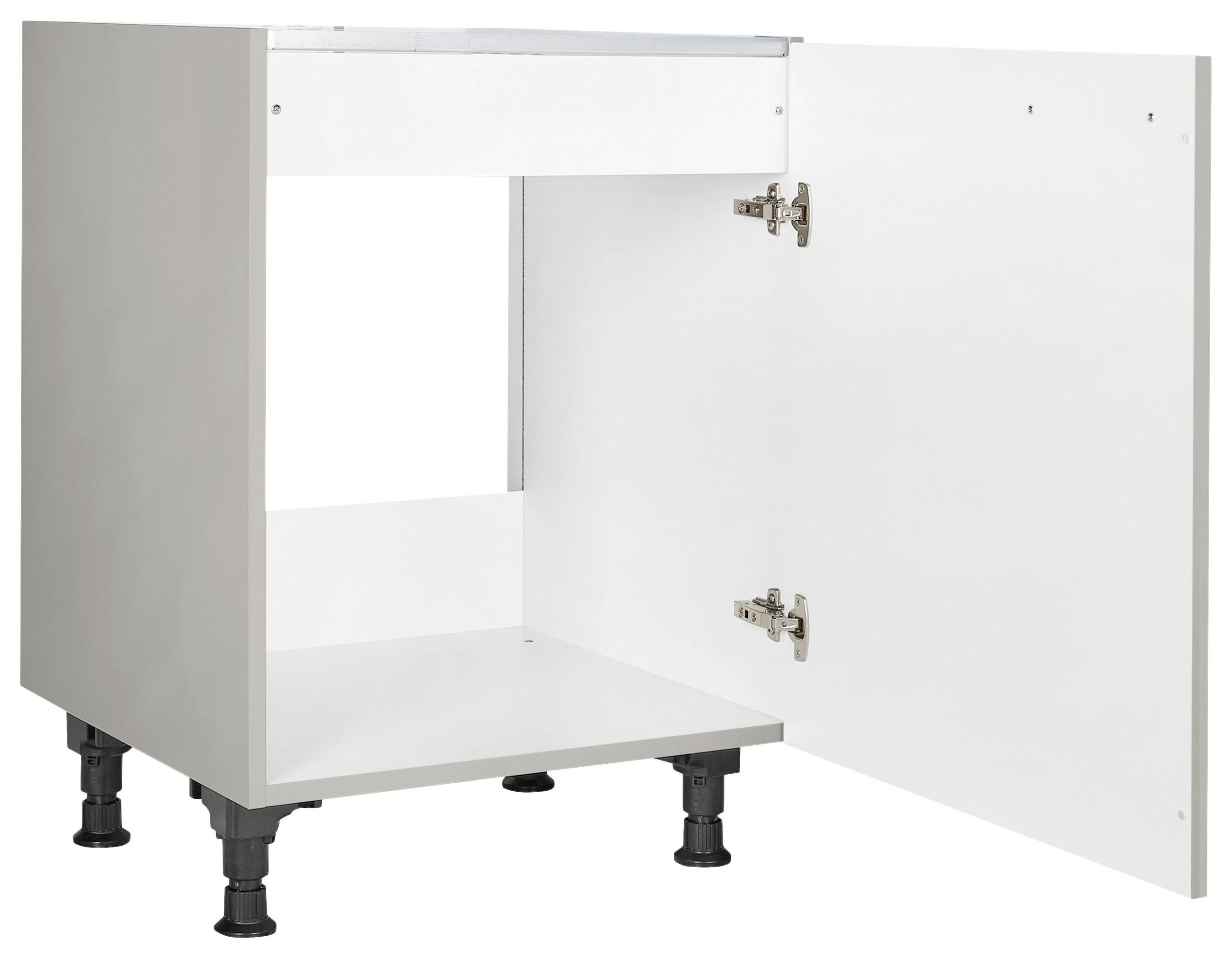 SPÜLENUNTERSCHRANK 60/87/56 cm in Grau - Edelstahlfarben/Grau, MODERN, Holzwerkstoff/Metall (60/87/56cm) - Nobilia
