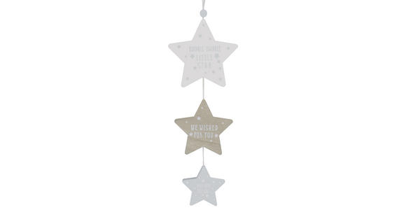 DEKOHÄNGER STAR - Naturfarben/Weiß, Trend, Holzwerkstoff (53cm) - My Baby Lou