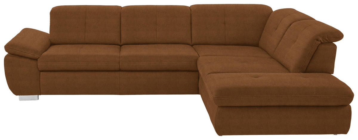 ECKSOFA in Mikrofaser Braun  - Braun, Design, Textil/Metall (318/260cm) - Beldomo Speed