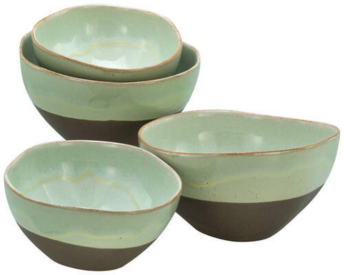 SCHALE 4-teilig   - Salbeigrün, Trend, Keramik - Creatable
