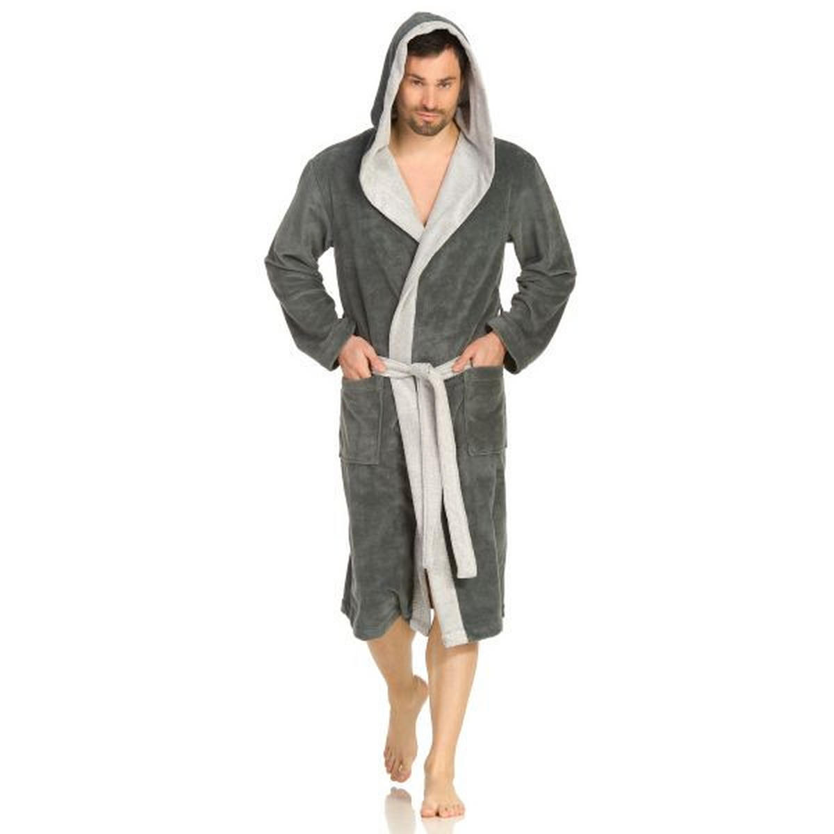 BADEMANTEL XL Unisex  - Grau, Basics, Textil (XLnull) - Vossen
