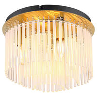 DECKENLEUCHTE 32/23 cm   - Goldfarben/Schwarz, Design, Glas/Metall (32/23cm) - Collet's Monde