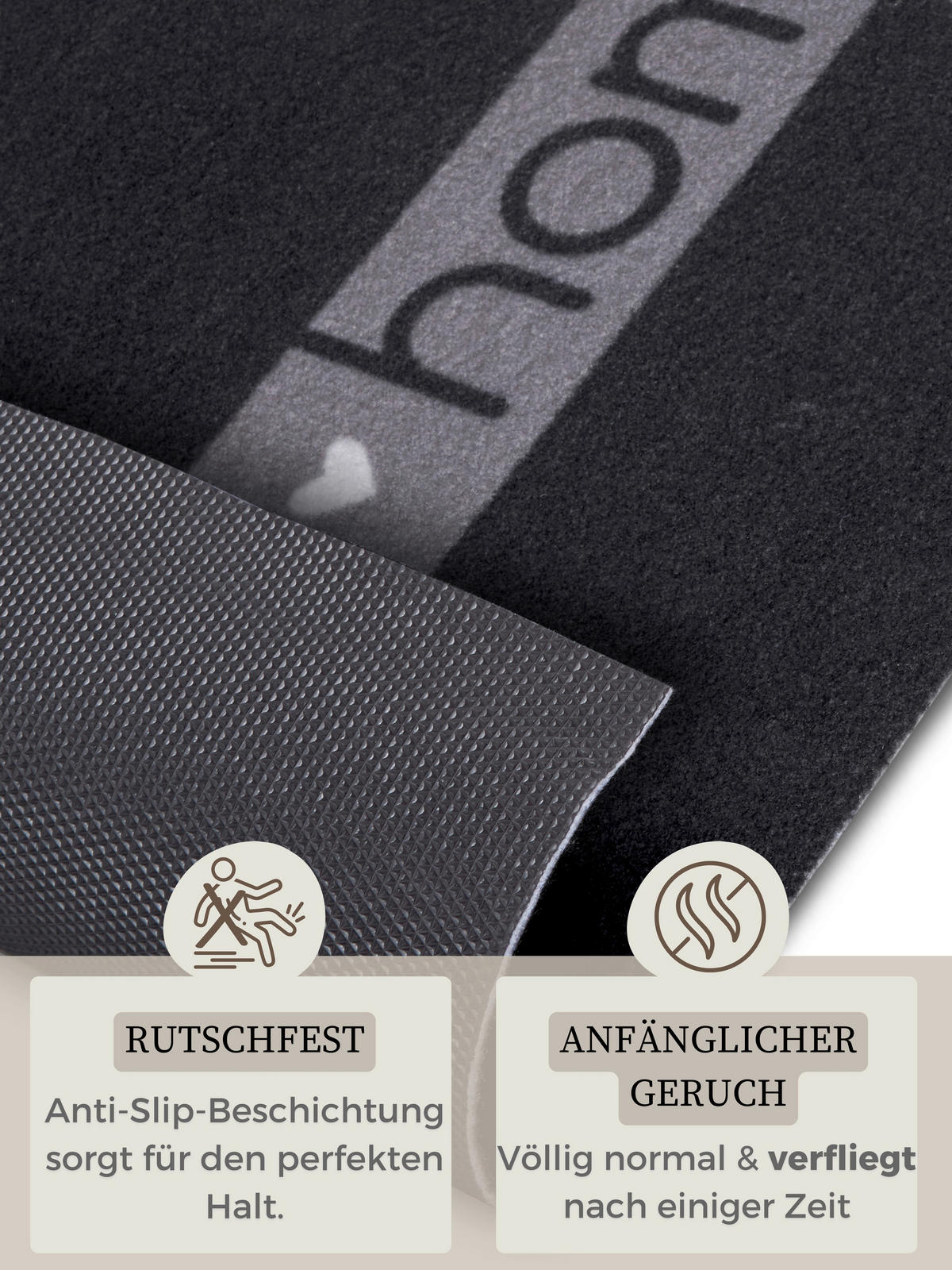 KÜCHENLÄUFER 50/150 cm Cook & Clean Grau, Schwarz, Weiß  - Schwarz/Weiß, Design, Kunststoff (50/150cm)