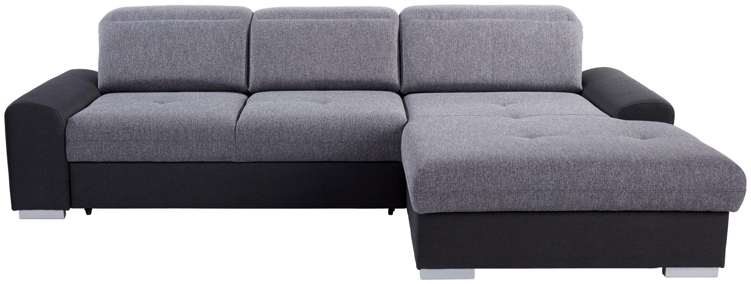 HÖRNSOFFA i vävt tyg grafitfärgad, grå  - grafitfärgad/silver, Klassisk, trä/textil (286/203cm) - Livetastic