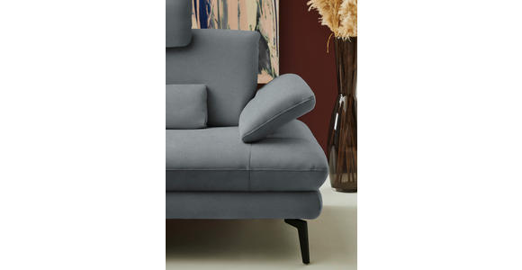 ECKSOFA  in Chenille, Flachgewebe Dunkelgrau  180/284 cm  - Dunkelgrau/Schwarz, Design, Textil/Metall (180/284cm) - Dieter Knoll