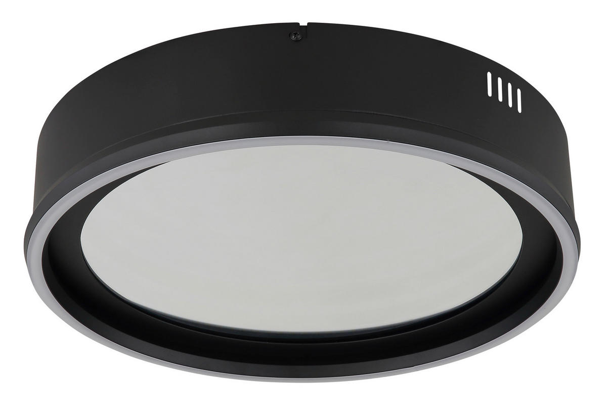 LED-DECKENLEUCHTE 40/8,5 cm   - Klar/Schwarz, Design, Glas/Kunststoff (40/8,5cm) - Globo