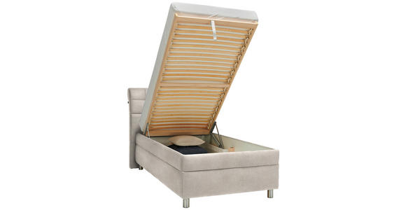 POLSTERBETT Matratze, Lattenrost Beige 120/200 cm  - Beige/Silberfarben, KONVENTIONELL, Holz/Textil (120/200cm) - Esposa