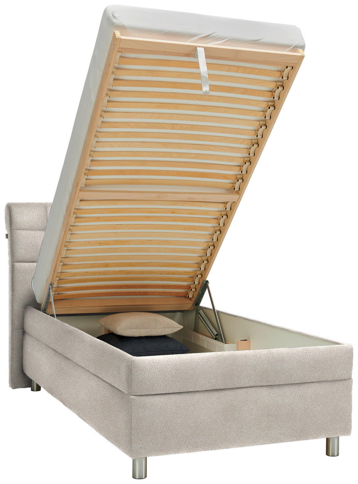 POLSTERBETT 100/200 cm  in Beige  - Weiss/Beige, Konventionell, Holz/Textil (100/200cm) - Esposa