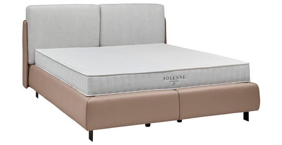 BOXSPRINGBETT 180/200 cm in Hellgrau, Hellbraun - Hellbraun/Hellgrau, Design, Textil/Metall (180/200cm) - Johann Jakob
