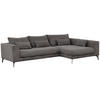 ECKSOFA Grau Cord  - Schwarz/Grau, Design, Textil/Metall (313/172cm) - Livetastic
