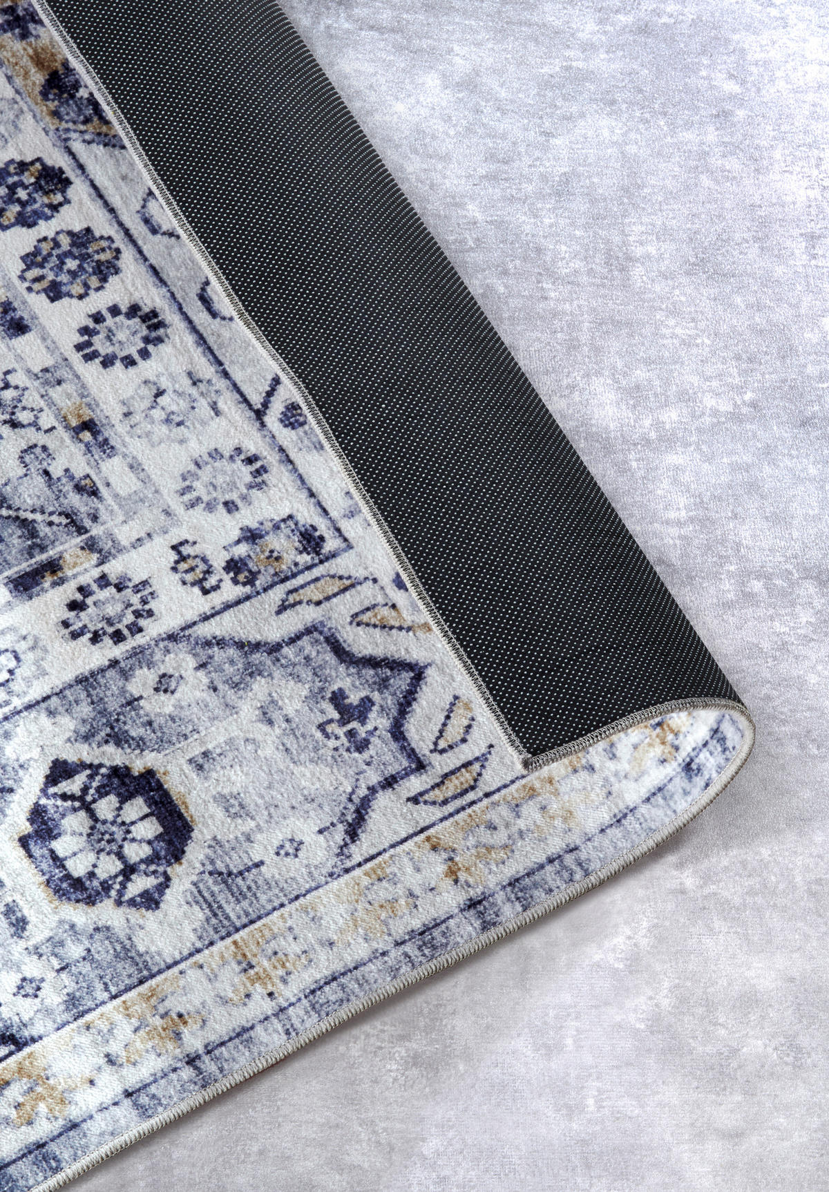 VINTAGE-TEPPICH 80/150 cm Asya Goldfarben, Dunkelblau  - Goldfarben/Dunkelblau, Design, Kunststoff (80/150cm)