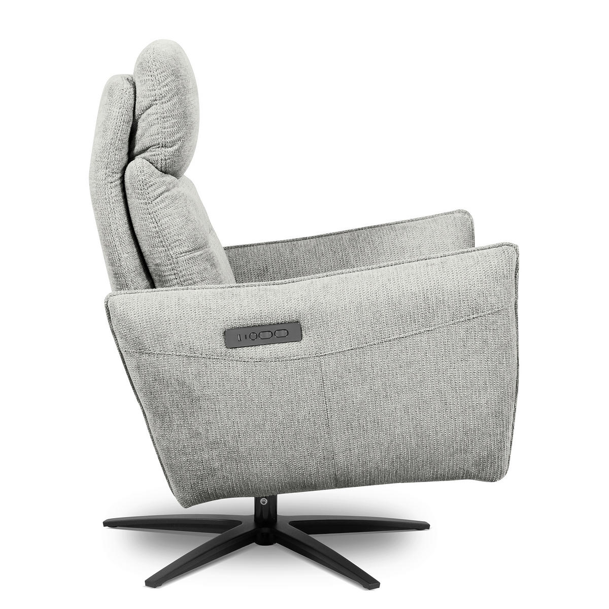 RELAXSESSEL in Textil Grau  - Schwarz/Grau, Design, Textil/Metall (77/107/88cm) - Livetastic