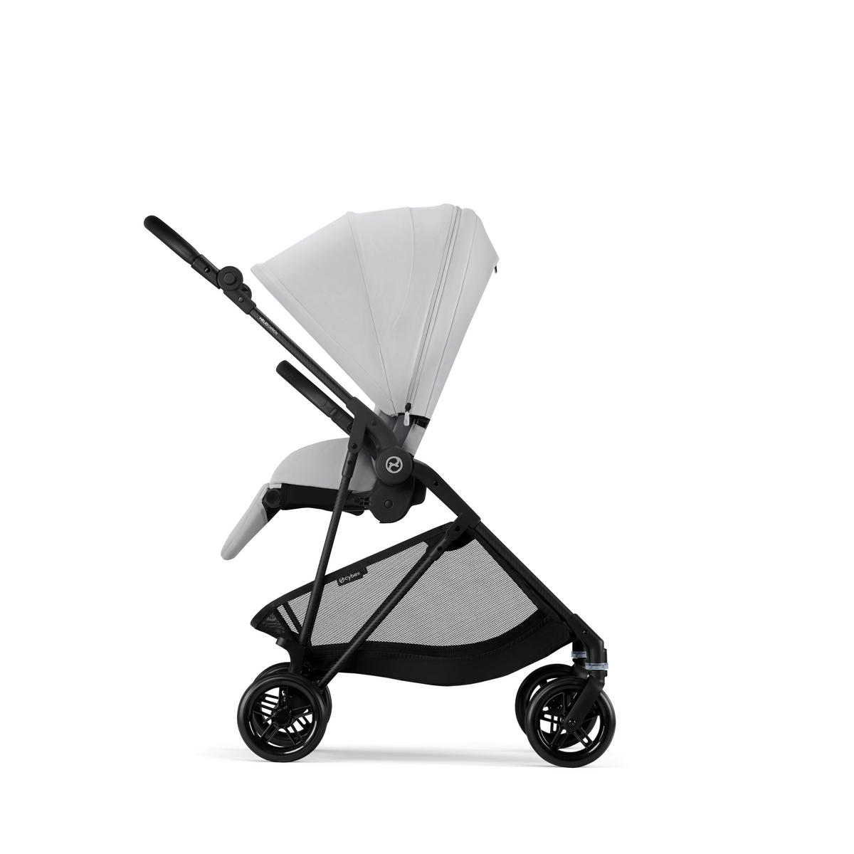 KINDERWAGEN  Melio Carbon  Fog Grey  - Hellgrau/Schwarz, Basics, Textil/Metall (82-91/49/96,5-107cm) - cybex GOLD