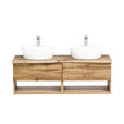 WASCHTISCHKOMBI 121 cm  - Eiche Wotan/Weiß, Natur, Keramik/Holzwerkstoff (121cm) - Xora