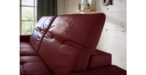 WOHNLANDSCHAFT in Leder Rot - Rot/Schwarz, Natur, Leder/Metall (187/262cm) - Dieter Knoll