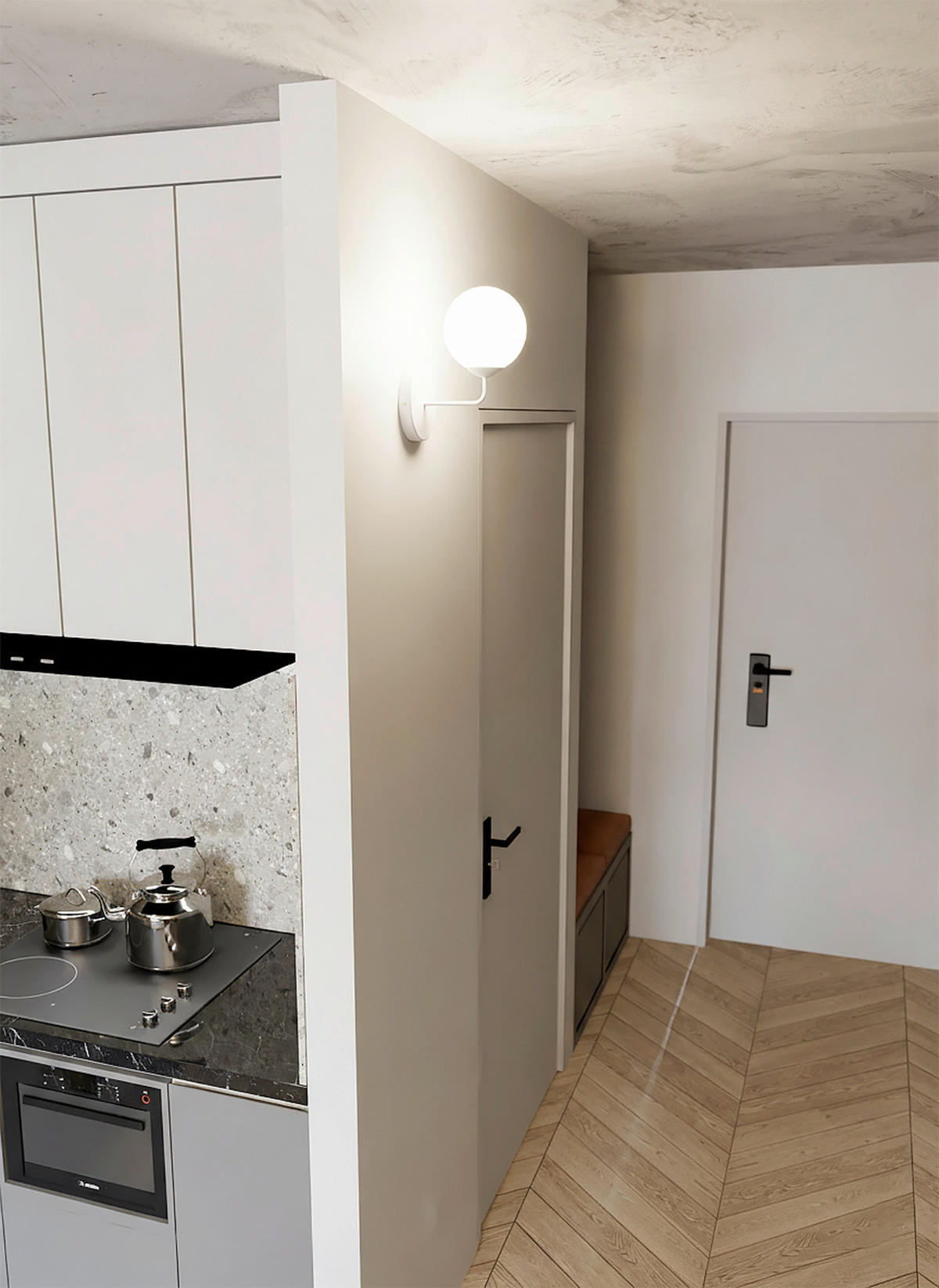 WANDLEUCHTE  14/14/17 cm    - Weiß, KONVENTIONELL, Glas/Metall (14/14/17cm)