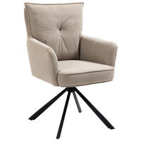 ARMLEHNSTUHL  in Eisen Cord  - Hellbraun/Schwarz, Design, Textil/Metall (60/95/67cm) - Novel