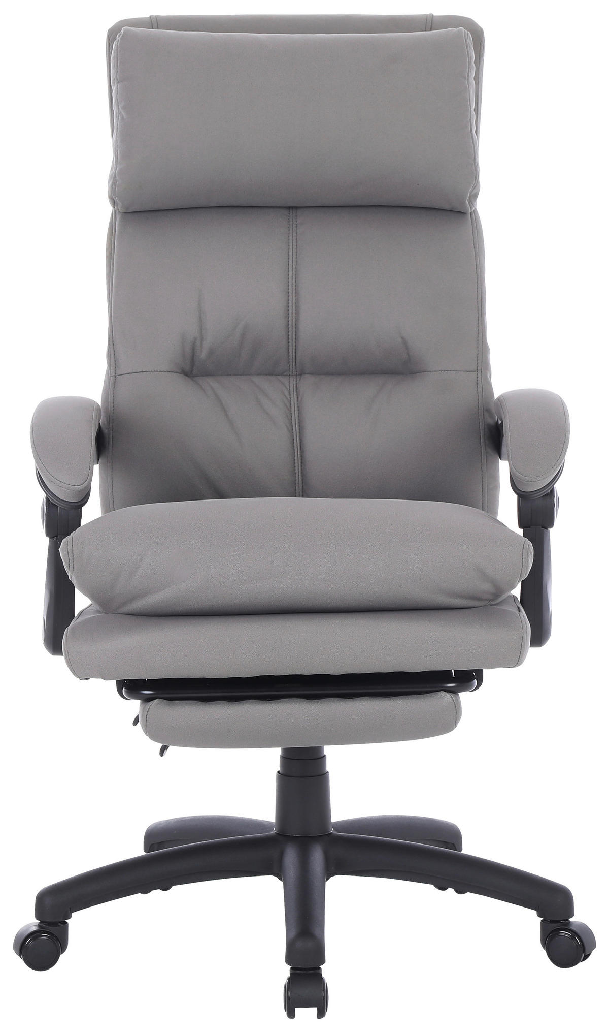 CHEFSESSEL Mikrofaser Grau  - Schwarz/Grau, MODERN, Kunststoff/Textil (66/116-124/71.5cm) - MID.YOU