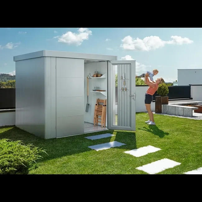 GERÄTEHAUS 236/292/222 cm  - Silberfarben, Design, Metall (236/292/222cm) - Biohort