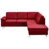 ECKSOFA  in Echtleder Rot  248/235 cm  - Rot/Alufarben, Design, Leder/Metall (248/235cm) - Beldomo Premium