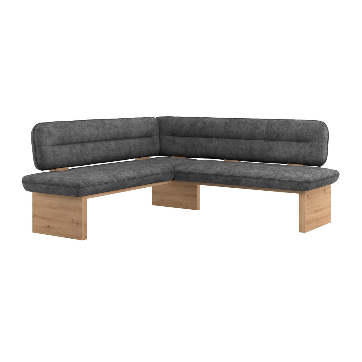 ECKBANK 170/232 cm Webstoff Schwarz Eiche Sperrholz   - Eichefarben/Schwarz, KONVENTIONELL, Holz/Textil (170/232cm) - James Wood