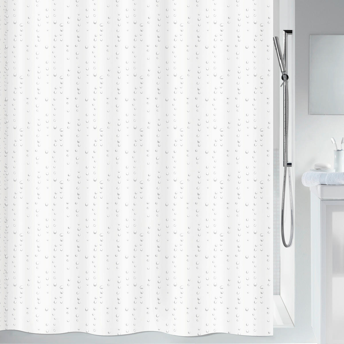 DUSCHVORHANG WET 180/200 cm  - Weiß, Basics, Textil (180/200cm) - Spirella