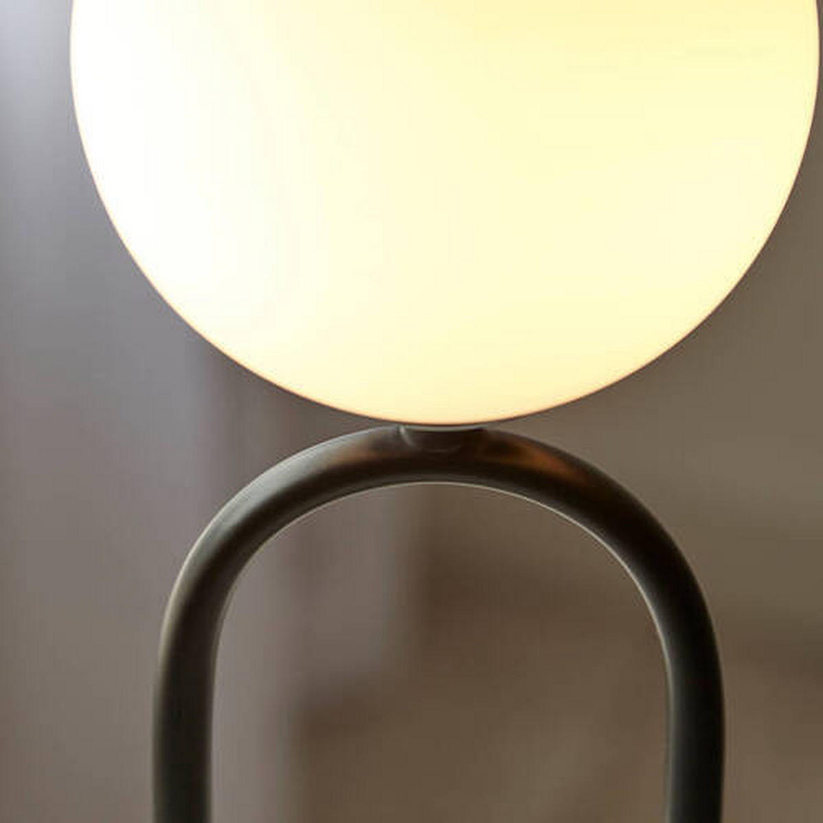 TISCHLEUCHTE 13/43.7 cm   - Opal/Schwarz, Basics, Glas/Metall (13/43.7cm) - ENDON