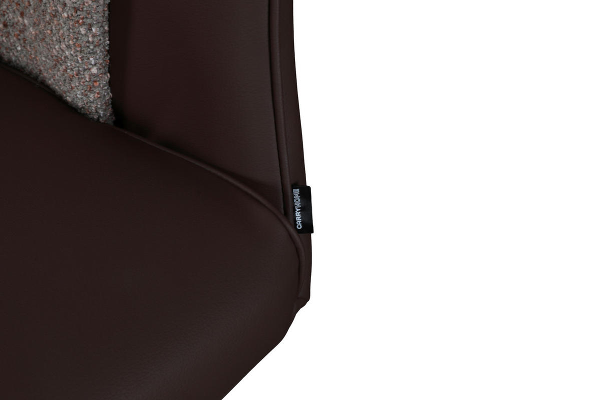 ARMLEHNSTUHL  Sitzfläche 360° drehbar, automatische Rückholfunktion Lederlook, Leinenoptik  Braun, Schwarz  - Schwarz/Braun, Design, Textil/Metall (68,5/83/65,5cm) - Carryhome
