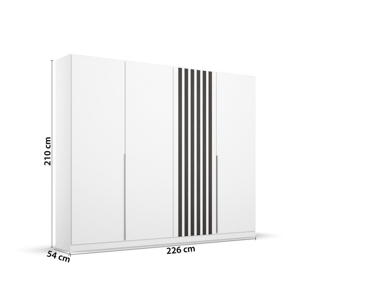 ŠATNÍ SKŘÍŇ S OTOČNÝMI DVEŘMI, bílá, 226/210/54 cm - bílá/barvy hliníku, Moderní, kov/kompozitní dřevo (226/210/54cm) - Rauch Möbel