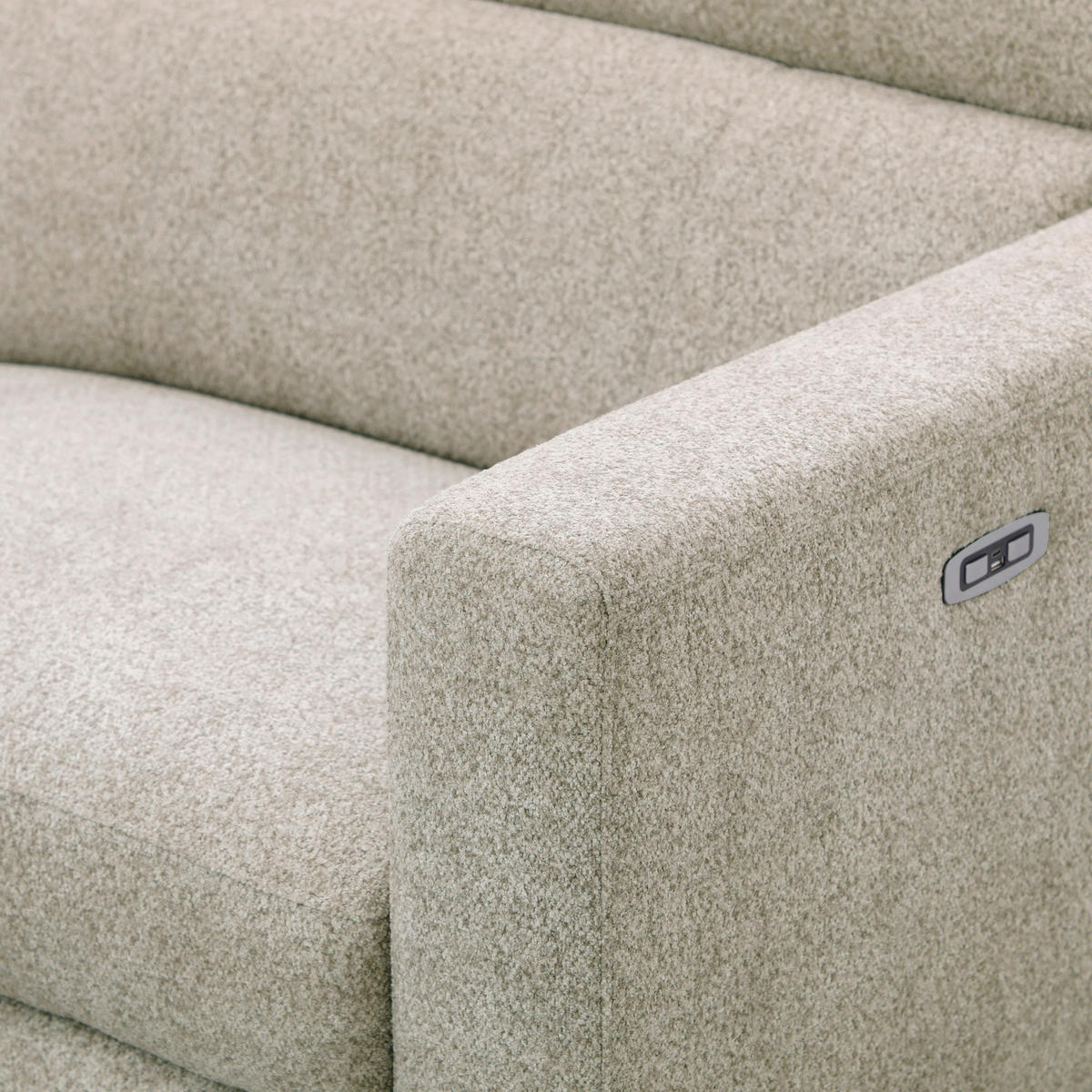 ECKSOFA Beigebraun Chenille  - Chromfarben/Beigebraun, Design, Textil/Metall (173/218cm) - Carryhome