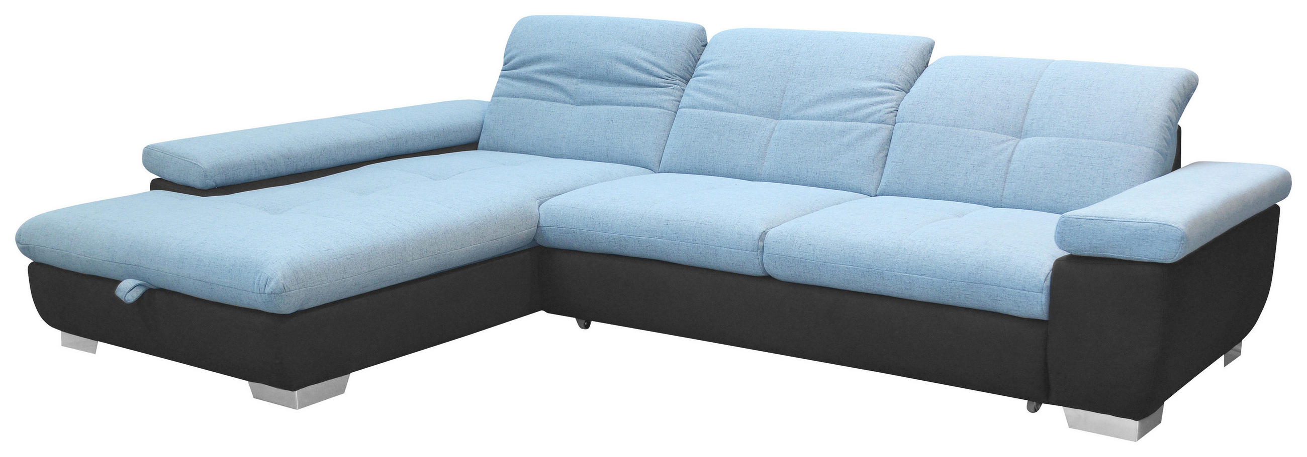 SEDEŽNA GARNITURA, mikrovlakna  - barve kroma, Design, kovina/tekstil (204/297cm) - Xora