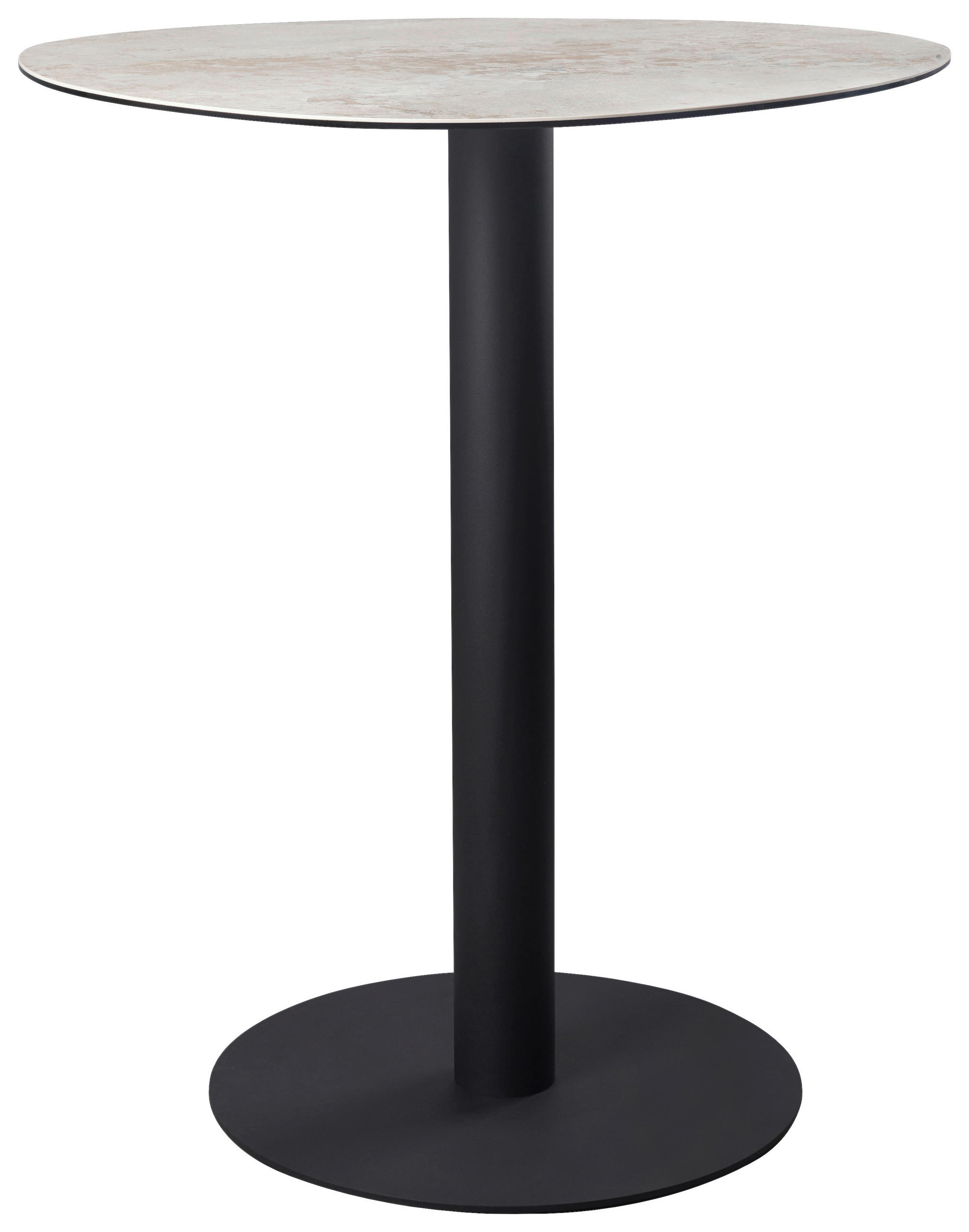 BARTISCH oval Schwarz, Taupe, Beige  - Taupe/Beige, Design, Glas/Keramik (90/90/105cm) - Novel